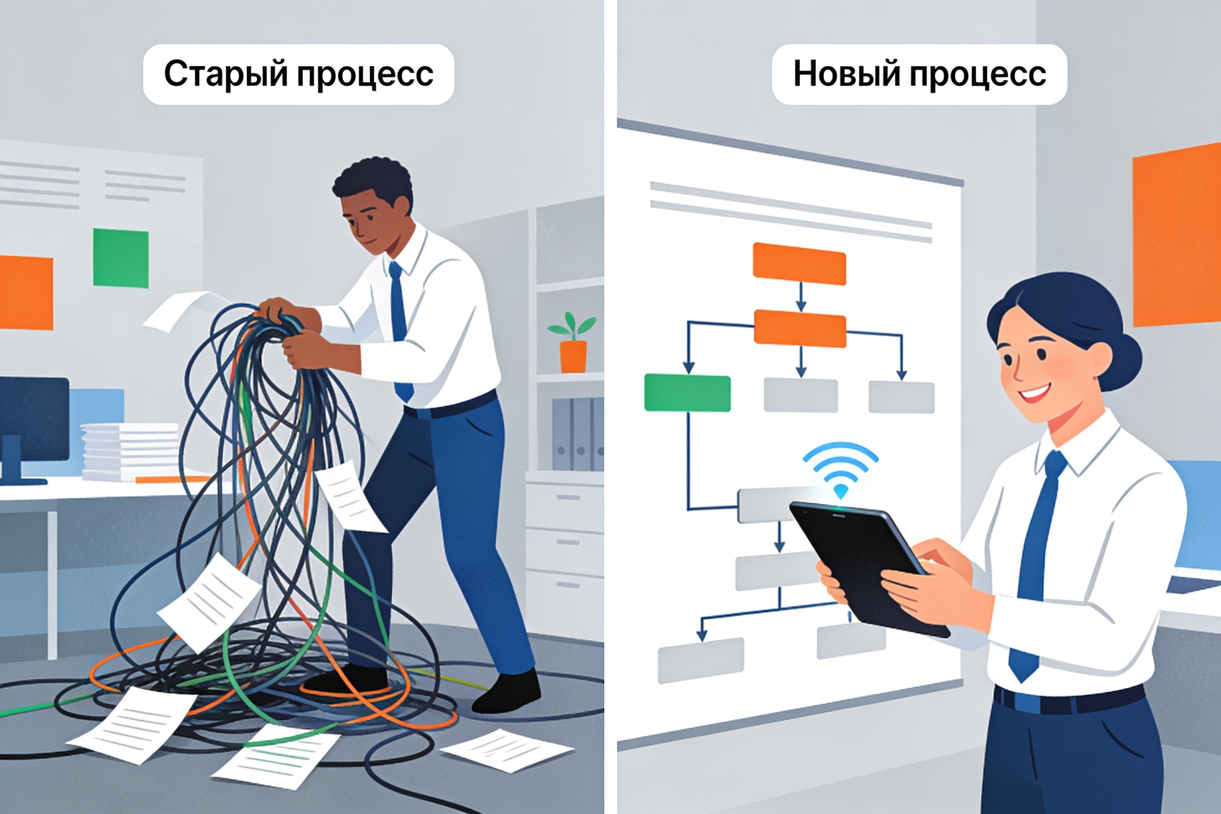 Метафора пересборки старого хаотичного процесса в структурированную систему