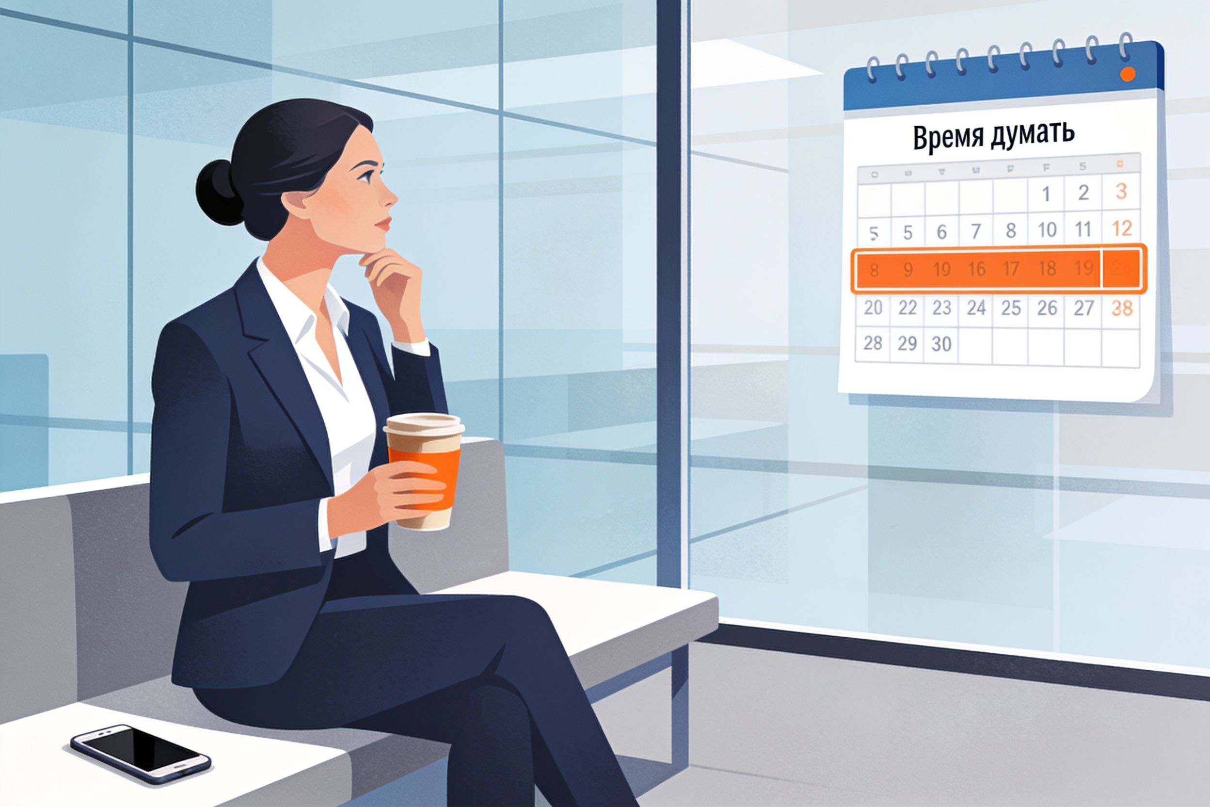 Уйти из «операционки» в стратегию: инструкция для руководителя 3 Руководительница в офисе выделила время на стратегические размышления