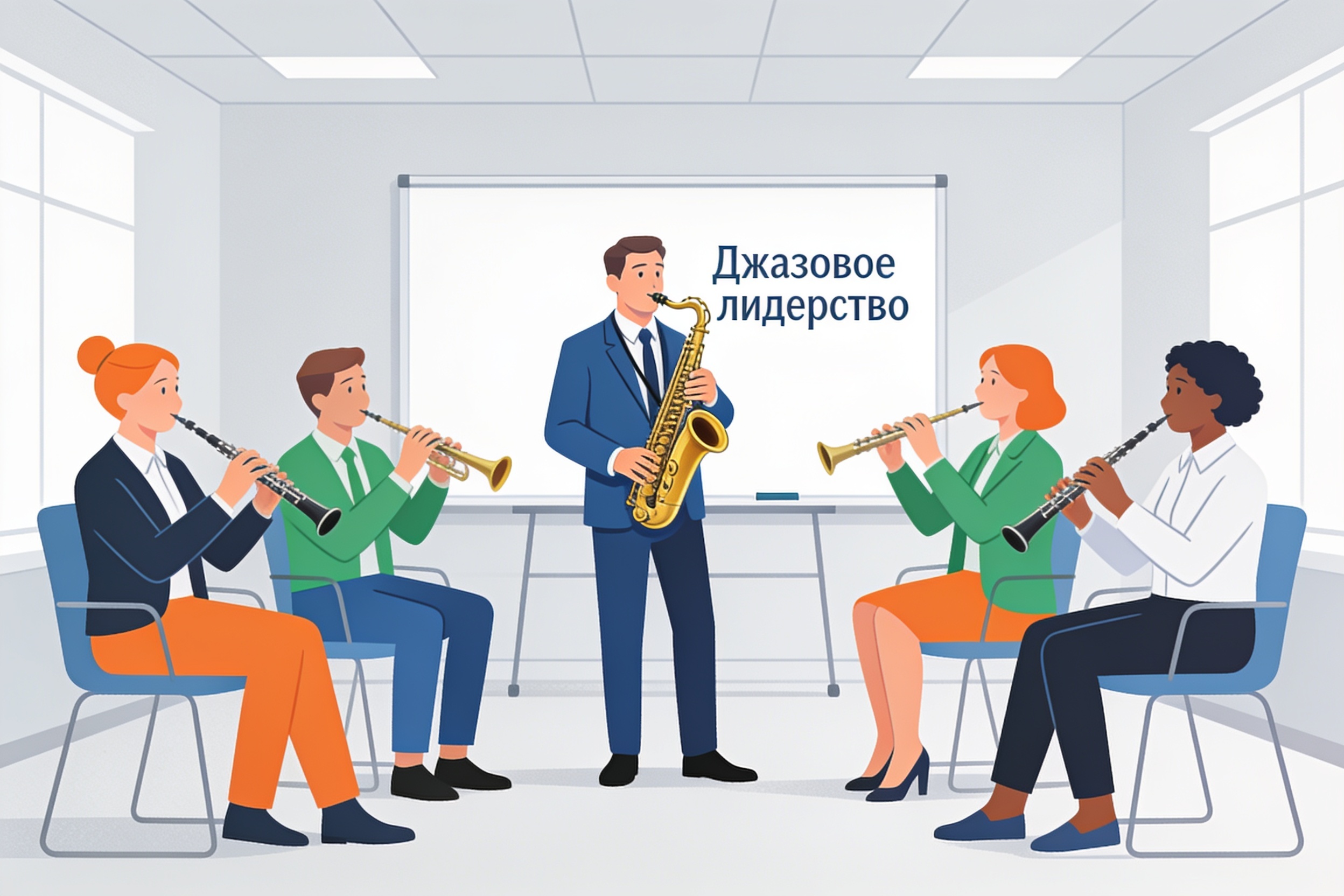 ИИ меняет правила: джазовое лидерство и культура симуляций 3 Метафора джазового лидерства на тренинге
