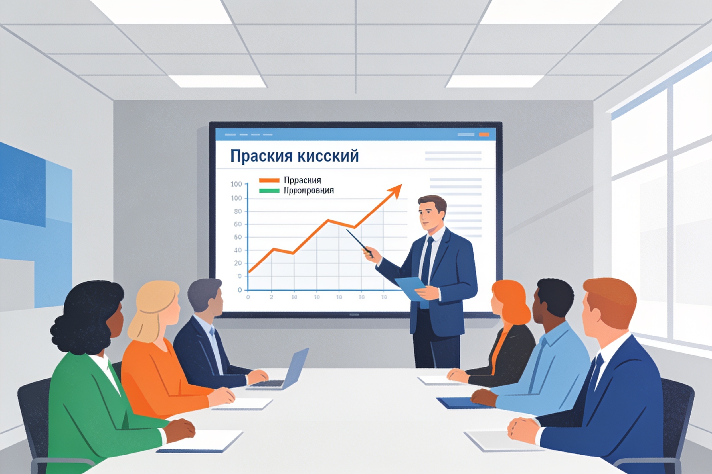 Руководитель делится аналитикой с командой