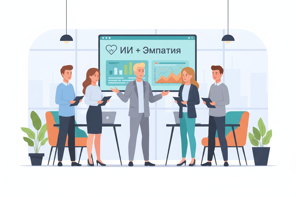 Лидер обсуждает внедрение ИИ с командой