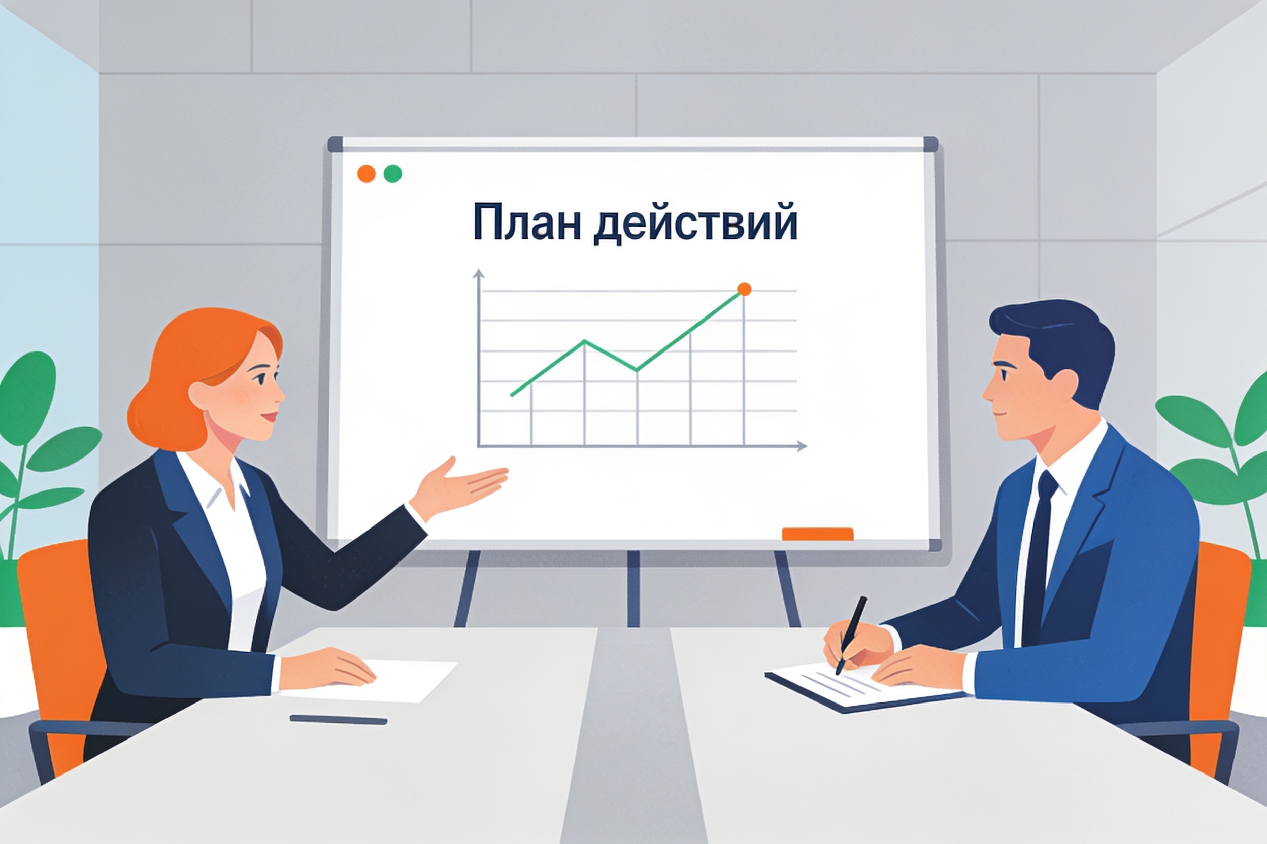 7 видов коучинга: какой реально работает в бизнесе 1 Коуч и руководитель обсуждают план действий в офисе