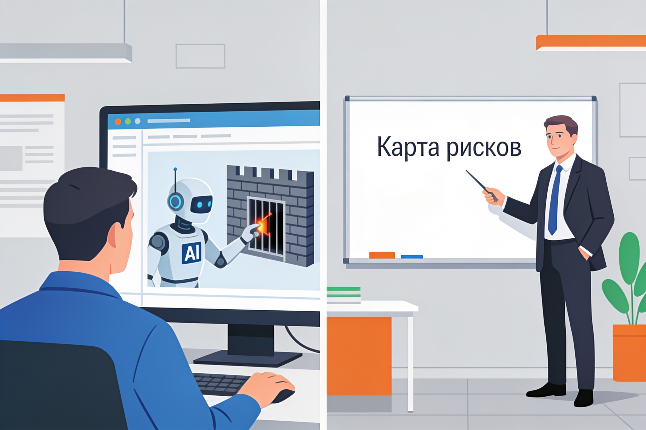 Сравнение технического сбоя ИИ и стратегического планирования рисков