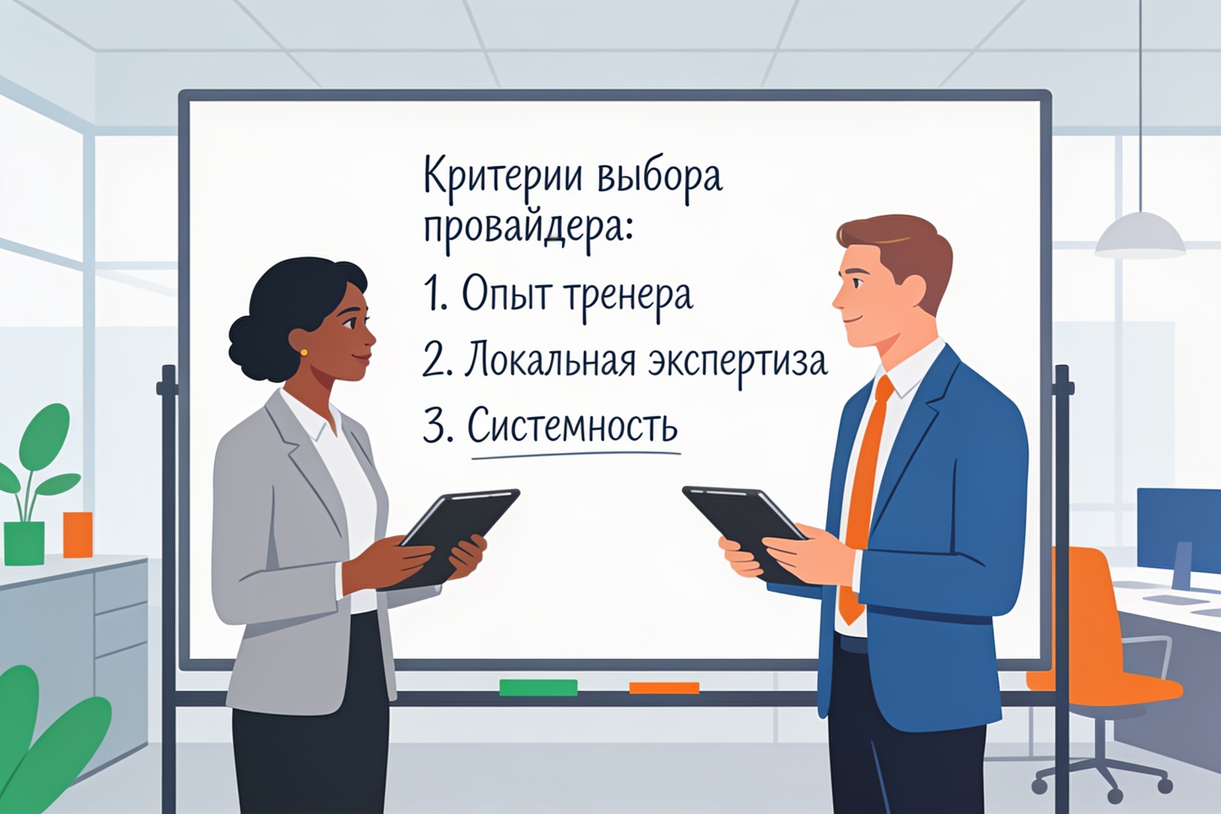 Как выбрать корпоративное обучение: немецкий опыт для российских реалий 1 HR-директор и T&D-специалист обсуждают критерии выбора провайдера обучения у доски