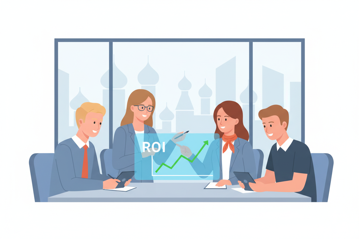 Команда анализирует возврат инвестиций в корпоративное обучение