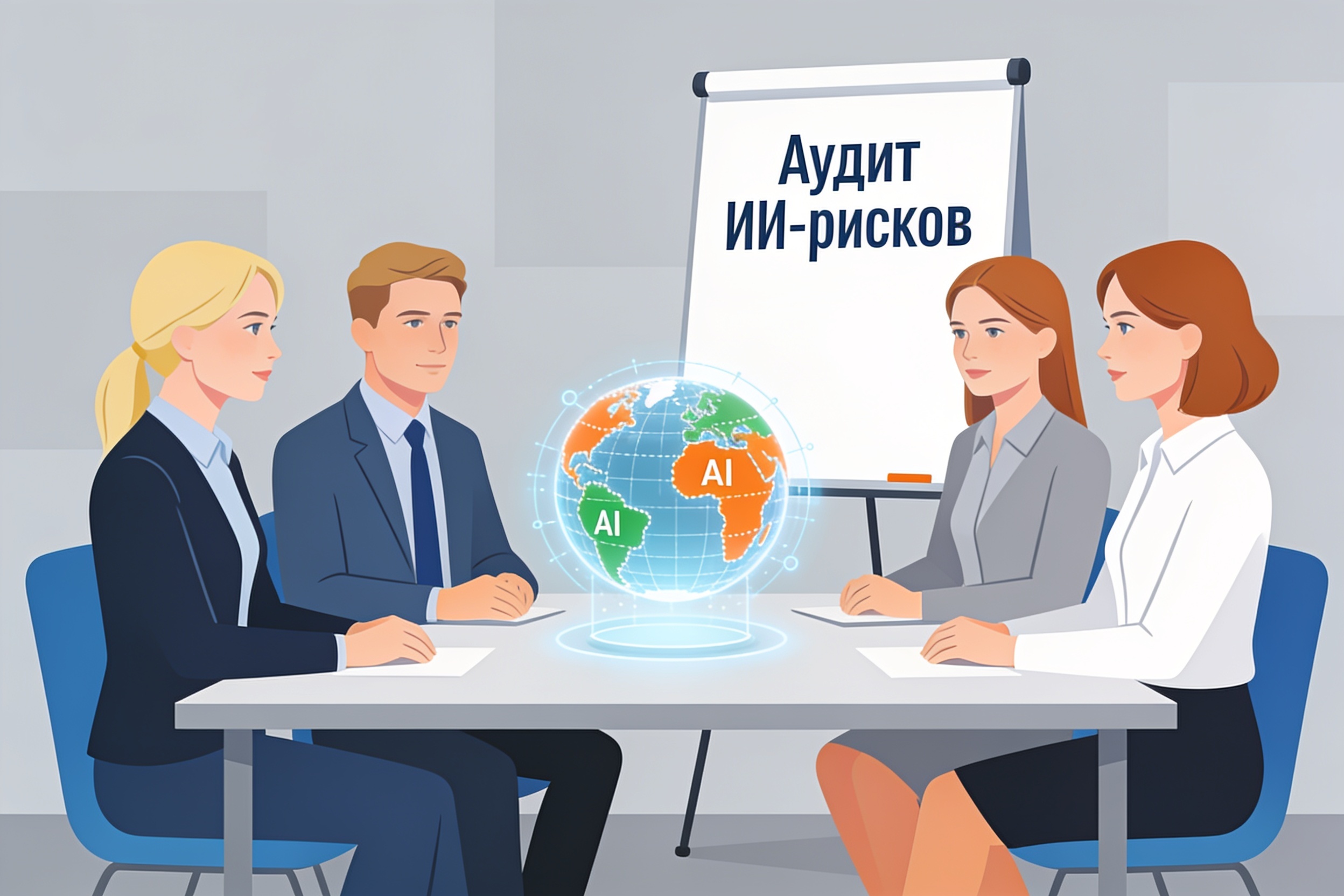 Кросс-функциональная команда проводит аудит ИИ-рисков в разных юрисдикциях