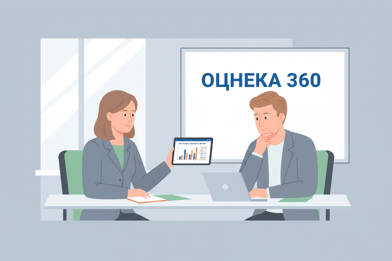 Обратная связь по оценке 360: консультант обсуждает с руководителем его сильные стороны и зоны роста