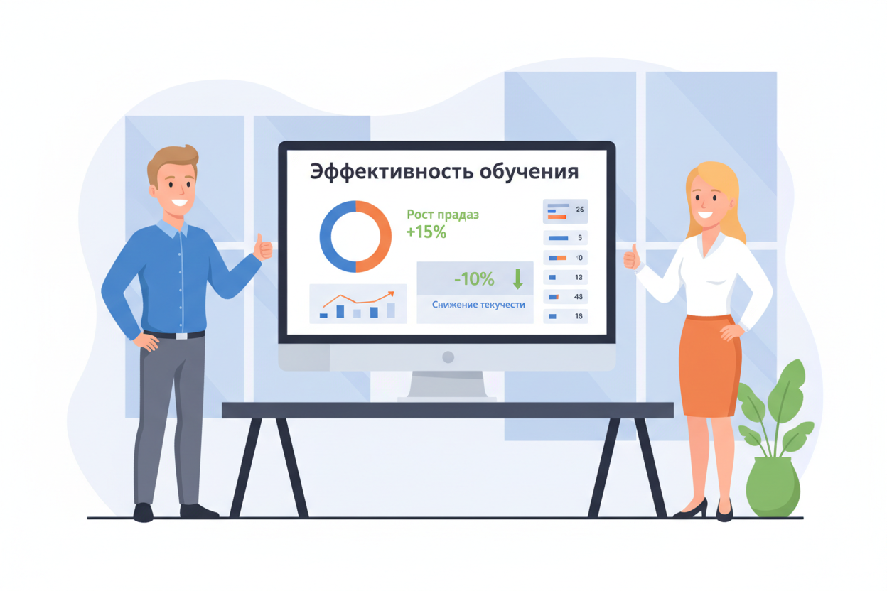 Анализ KPI эффективности обучения на дашборде