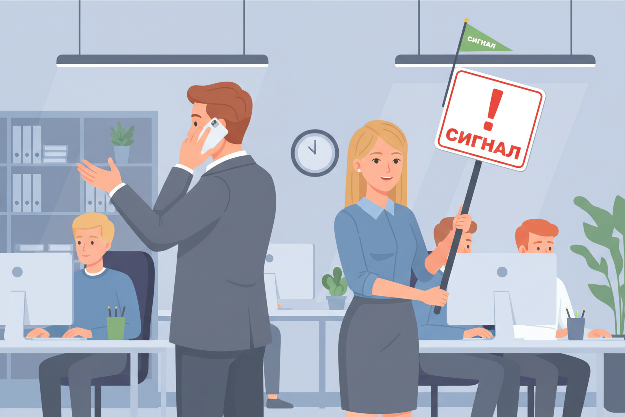 Сотрудник пытается предупредить о проблеме, но его не слышат