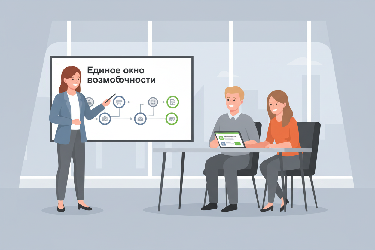 Фасилитатор помогает сотрудникам освоить единую точку входа в обучение.