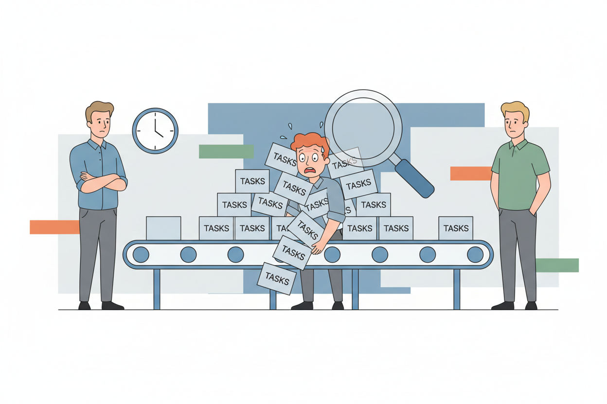 Метафора бутылочного горлышка: работа застряла на среднем этапе конвейера