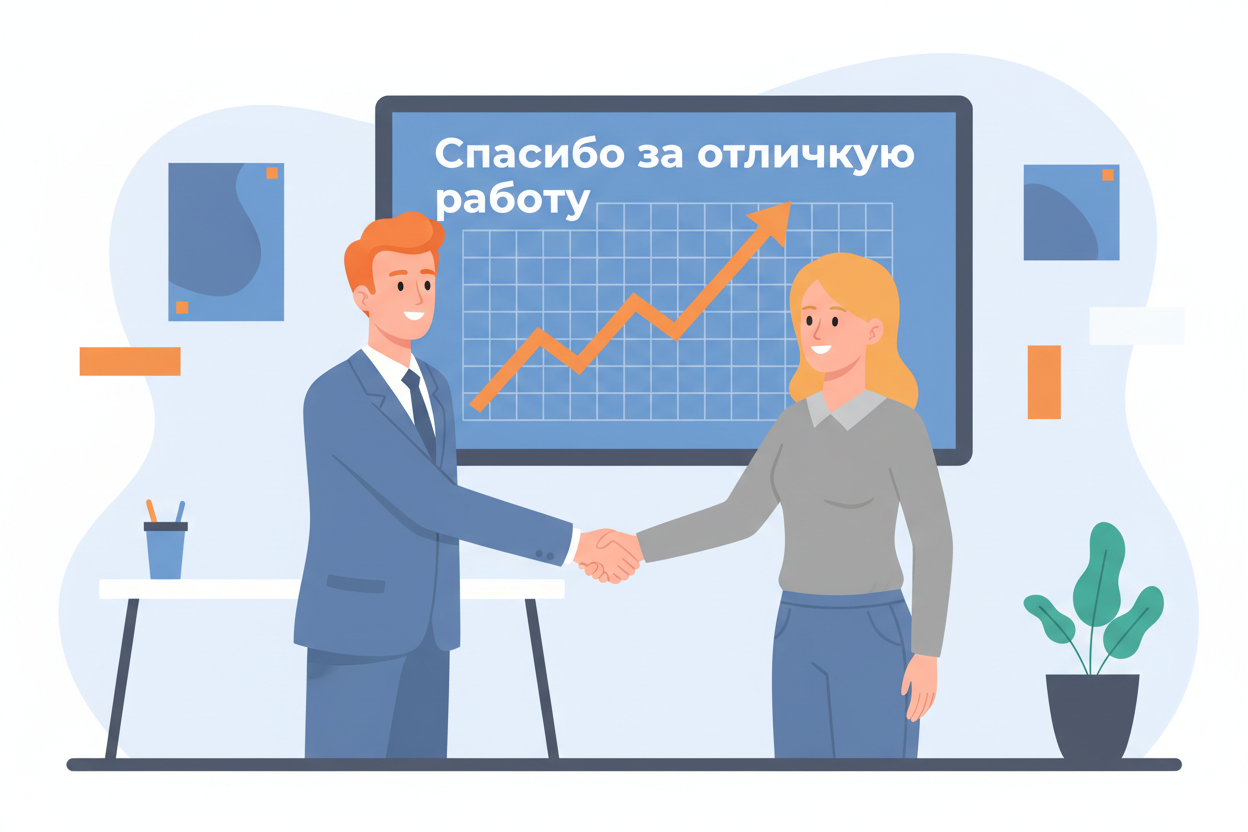 Руководитель благодарит сотрудника за конкретный вклад