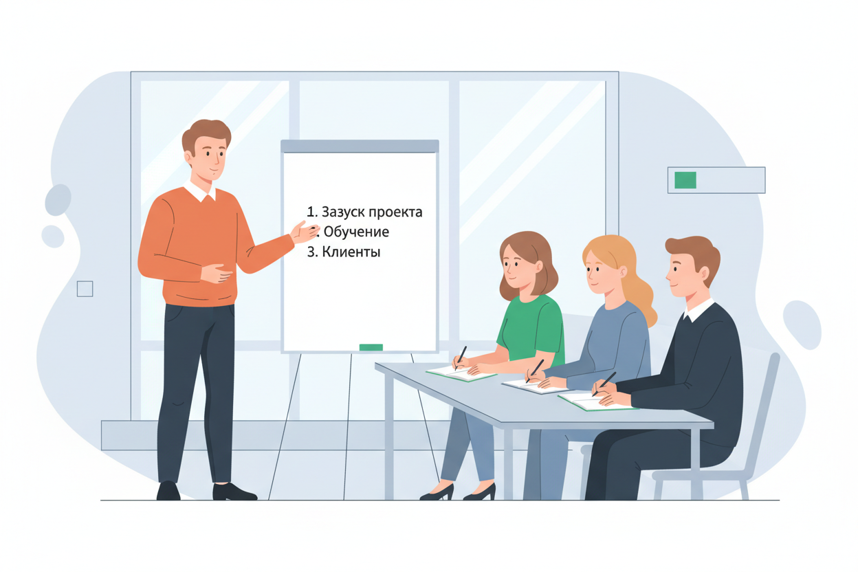 Команда на встрече по приоритетам.