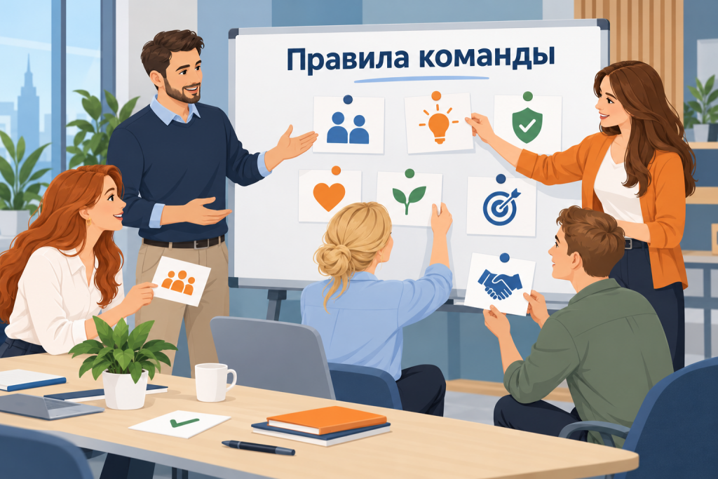 Команда обсуждает и фиксирует договорённости об удалённой работе