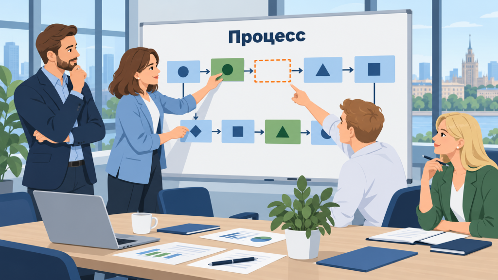Команда разбирает реальный процесс и находит узкие места