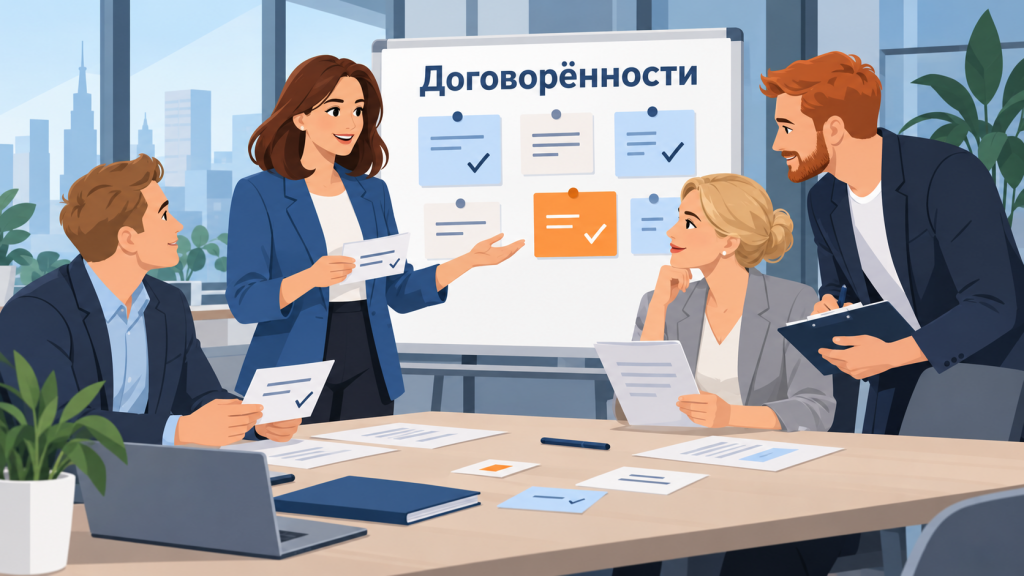 HR-директор и руководители проверяют выполнение договорённостей